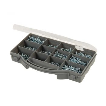 750 piece pan head self tapping screw set in grey carry case