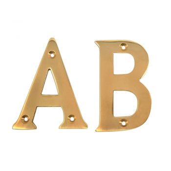 A & B door letters in brass with countersunk holes