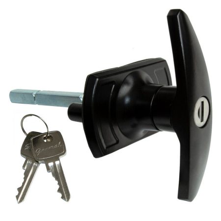 Universal 'T' shaped black coloured garage door handle