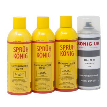 400ml cans of Konig PF Covering Lacquer 372 900
