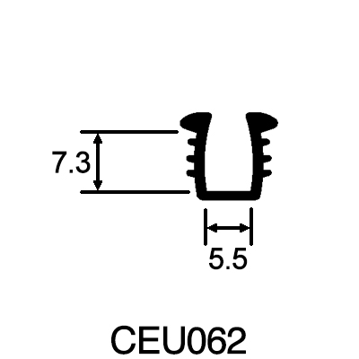 U Channel Gasket 5.5mm x 7.3mm