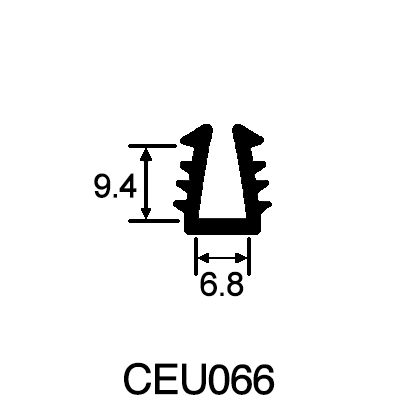 U Channel Gasket 6.8mm x 9.4mm