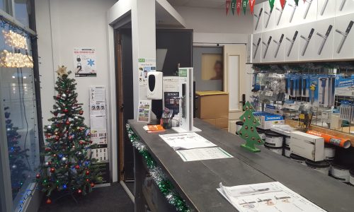 DG Supplyline shop decorated for Christmas 2021