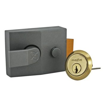 Maxus Deadlocking Nightlatch 60mm Backset in Grey