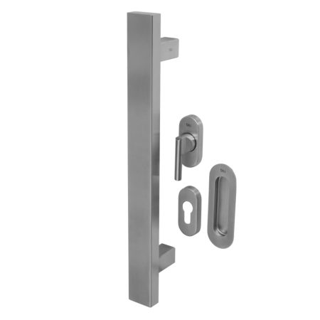 KM853 BLU Inline Rectangular ‘T’ Bar & Flush Pull Handle Kit