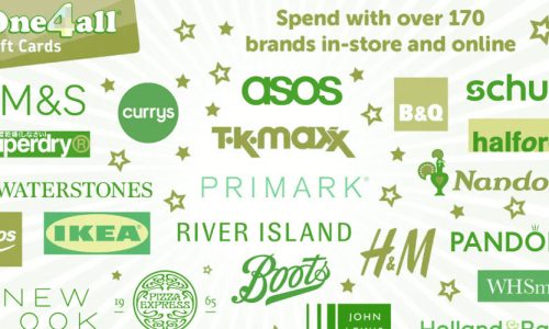 One4All gift card is accepted in 177 Brands instore and online