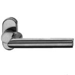 Schuco Door Handle (Oval Backplate) Cranked Round Lever