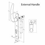Sobinco 8224L Penta-Lock Internal/External Sliding Door Handles