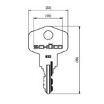 Schuco 932 Key (Hex Version - Smaller Type)