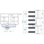 HAPS A300 3-Wing Hinge 21/42mm Flush Fitting