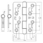 NiCo 4535 Grade 7 Fixed Pin Security Butt Hinge