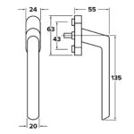 Schuco AvanTec/SimplySmart Non-Locking Espag Handle