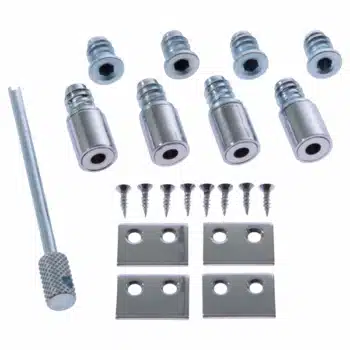 Sash Roller Stop Set in polished chrome 19mm
