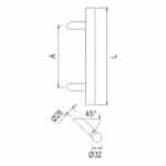 Q-Line Marine Grade 316 Pull Bar Handle